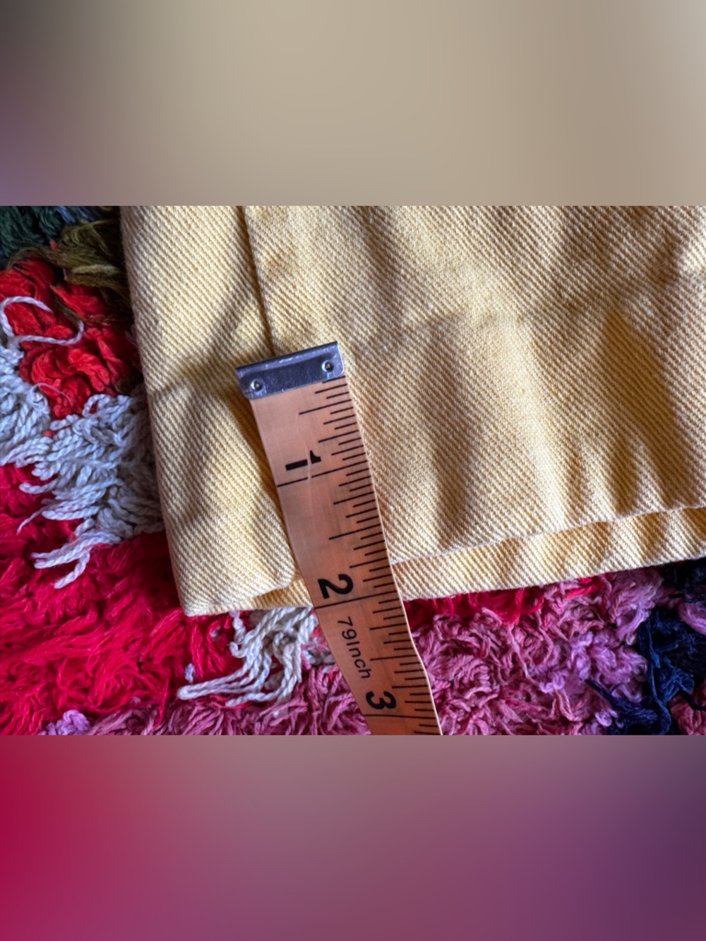 70s Vintage Butter Yellow High waisted Jeans Sz XS - Picture 12 of 12
